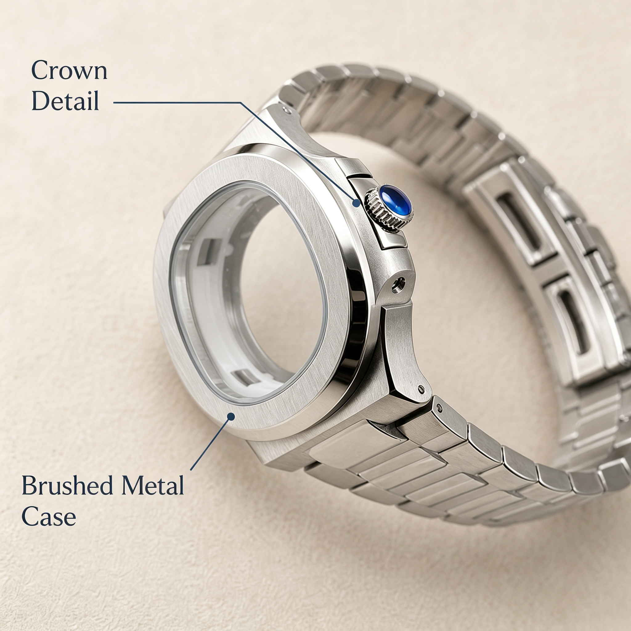 40mm Nautilus Watch Case Mod K - Butterfly Clasp Deployant ulasan dan harga