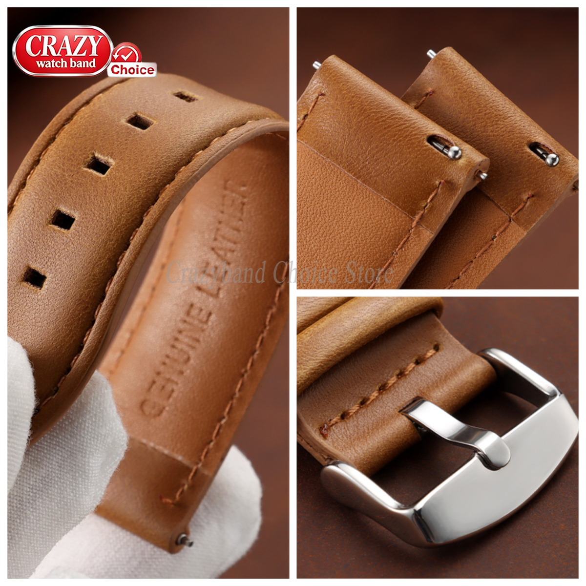 Oil Wax Cowhide Watch Band 18m - Leather Strap Quick Release ulasan dan harga