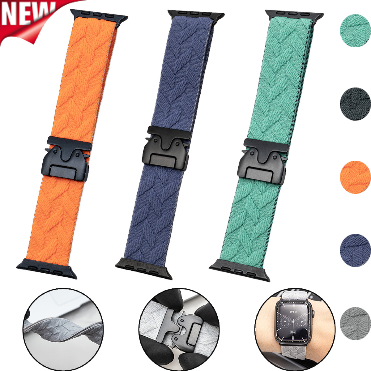 nylon strap for iwatch 10 9 8  - Parachute Strap Elastic ulasan dan harga