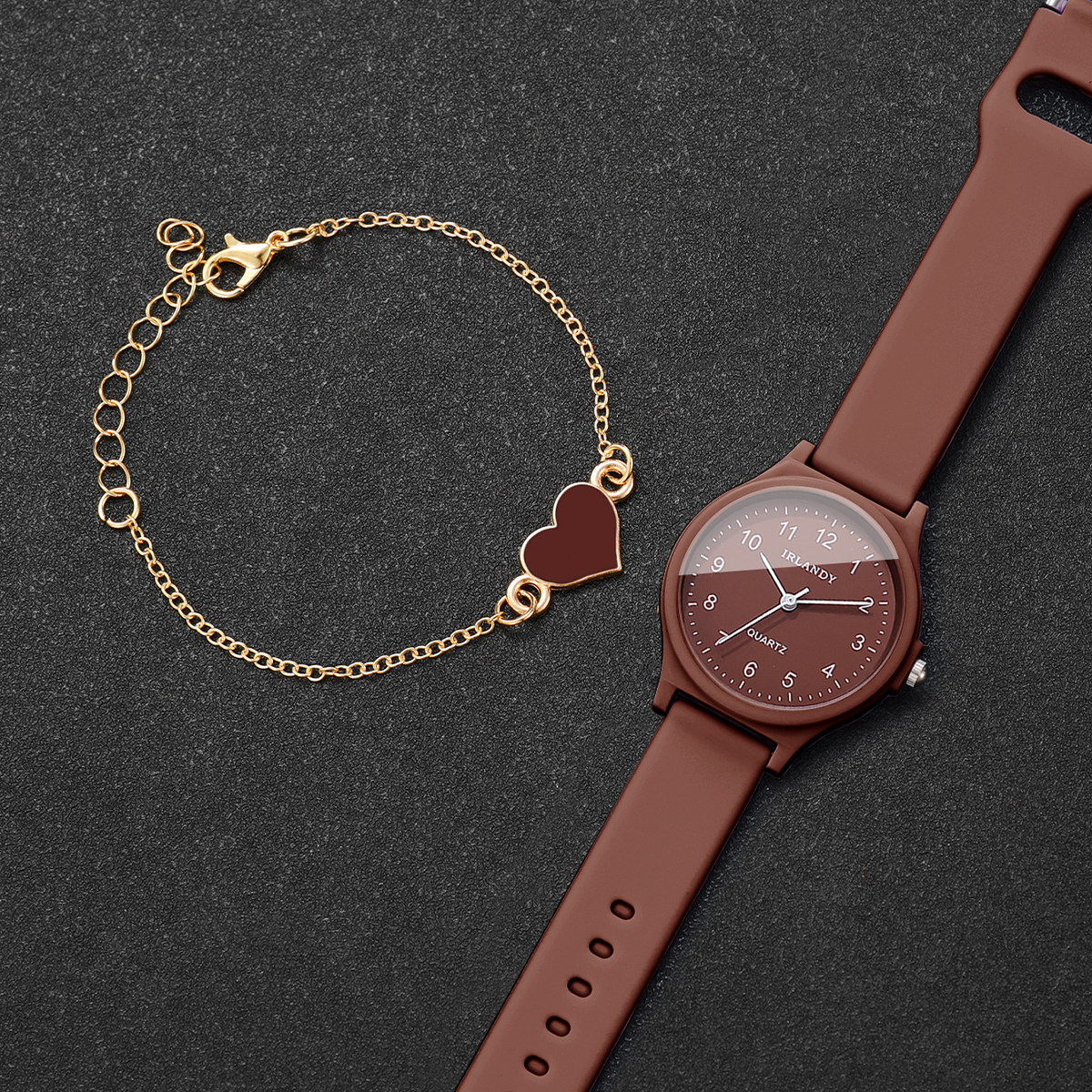 2PCS Fashion Arabic Dial Women - Silicone Band Women ulasan dan harga