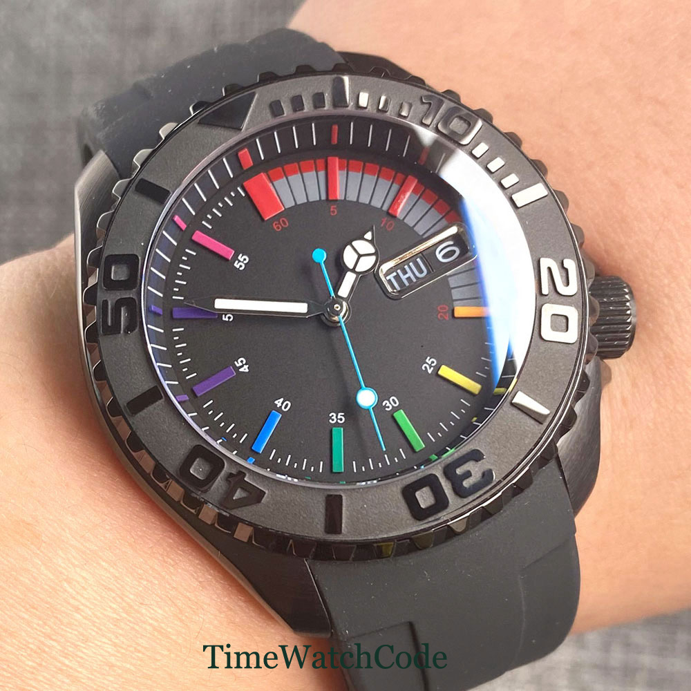 Tandorio 41mm 20ATM Diver Auto - Rubber Strap Diver ulasan dan harga