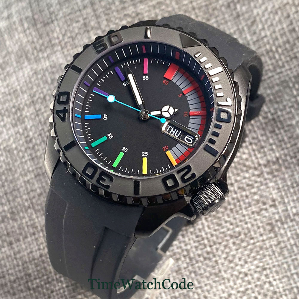 Tandorio 41mm 20ATM Diver Auto - Rubber Strap Diver ulasan dan harga