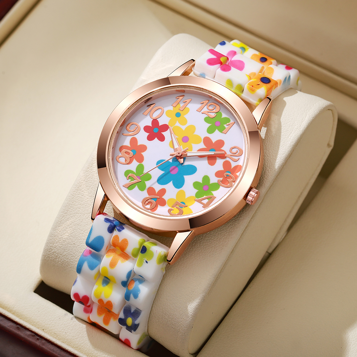 Fashion Flowers Printed Women  - Silicone Band Women ulasan dan harga