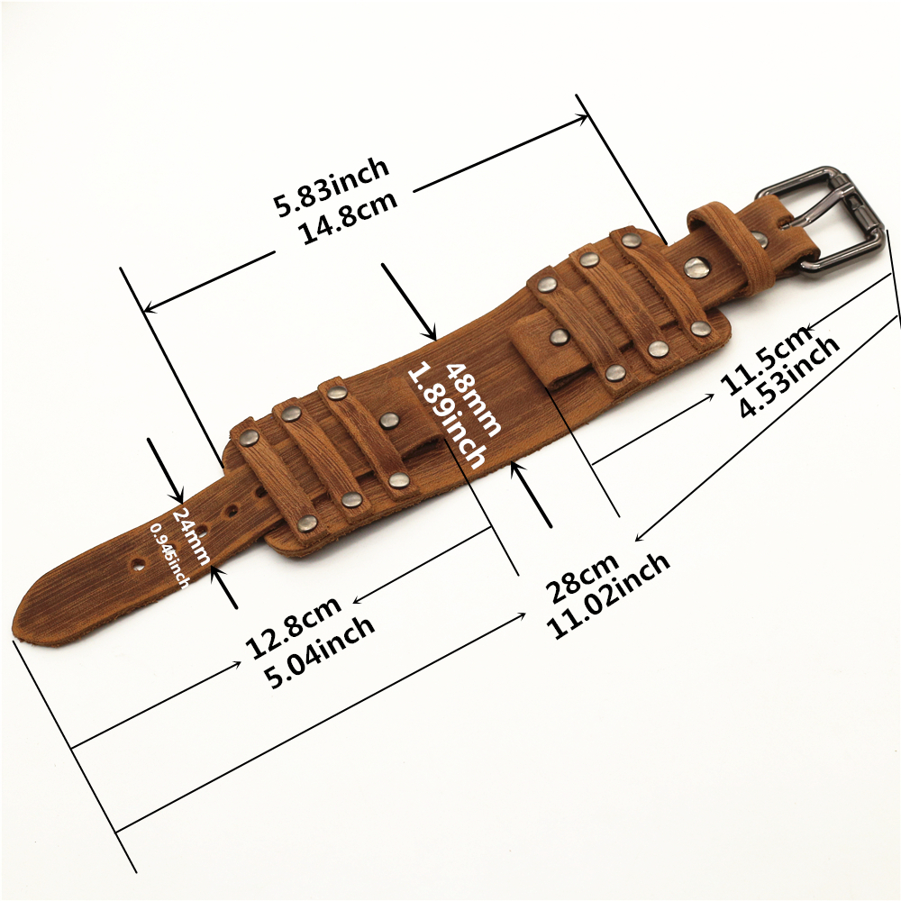 Punk Leather Watch Strap for M - Tropic Strap Vintage ulasan dan harga