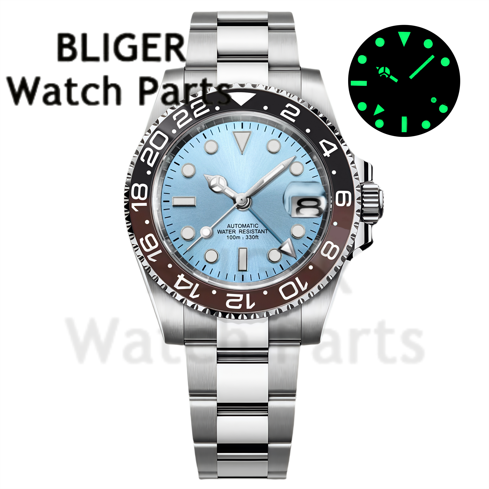 Custom Fashion GMT 40mm Men NH - Stainless Bracelet Diver ulasan dan harga