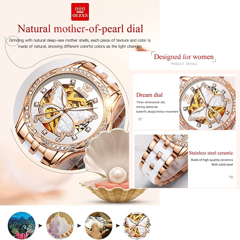 OLEVS Women's Automatic Watche - Butterfly Clasp Deployant ulasan dan harga
